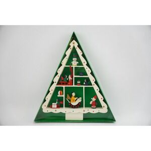 Lillian Vernon Christmas Tree Shadow Box Wooden Holiday Decor 10.5" x 9"‎